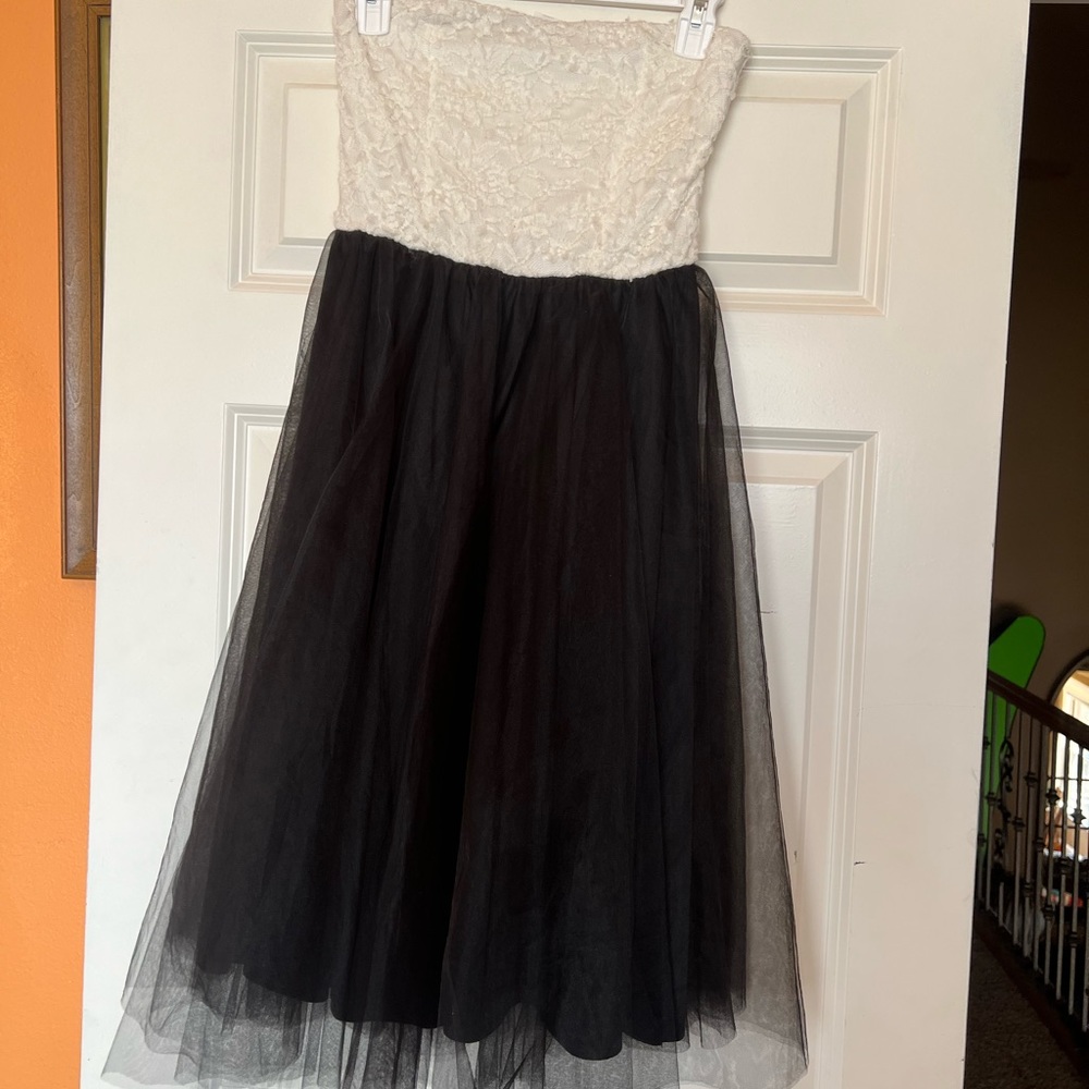 Windsor brand strapless dress.